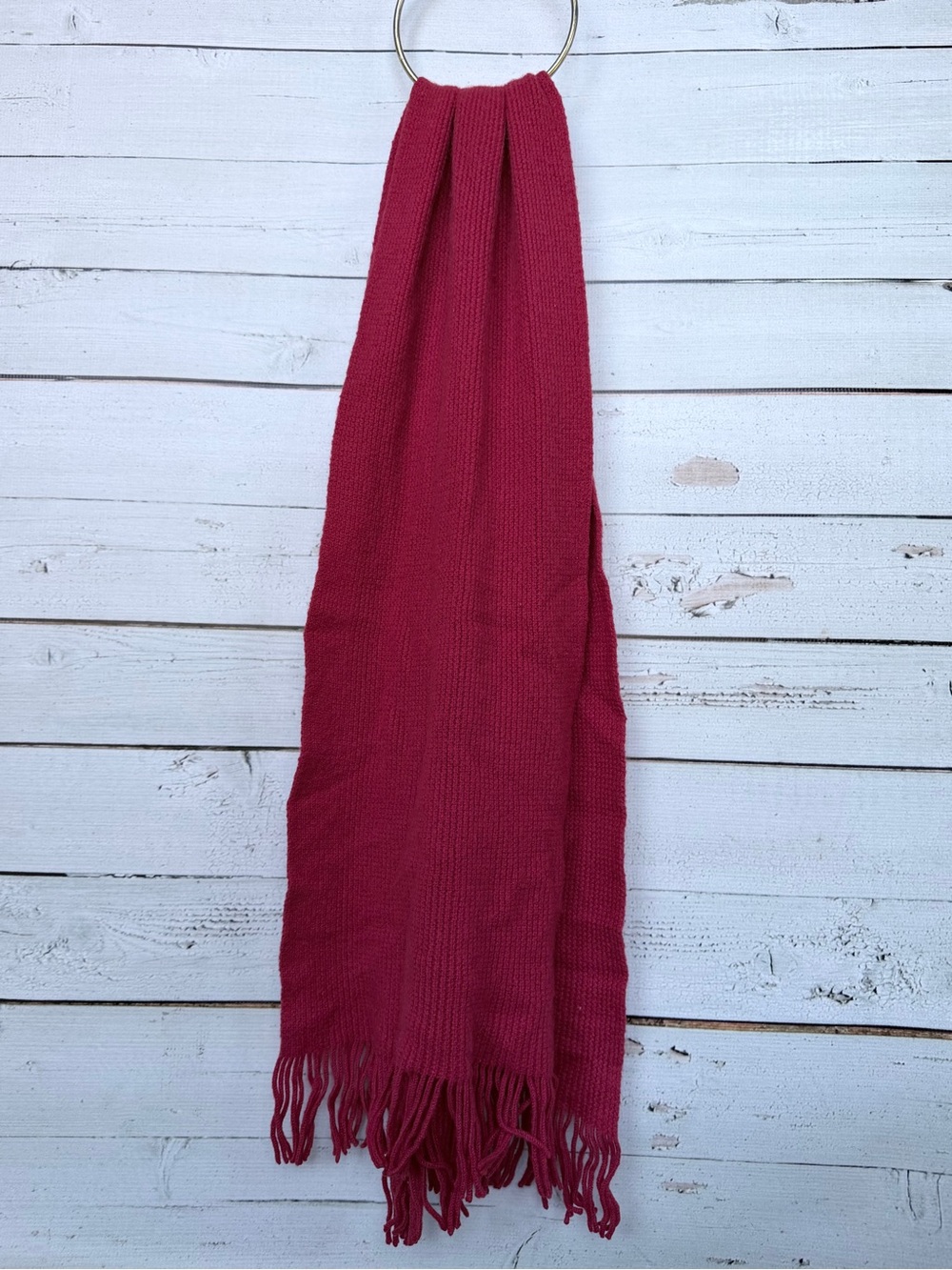 Kenneth Cole Ribbed Knit Fringed Winter Scarf